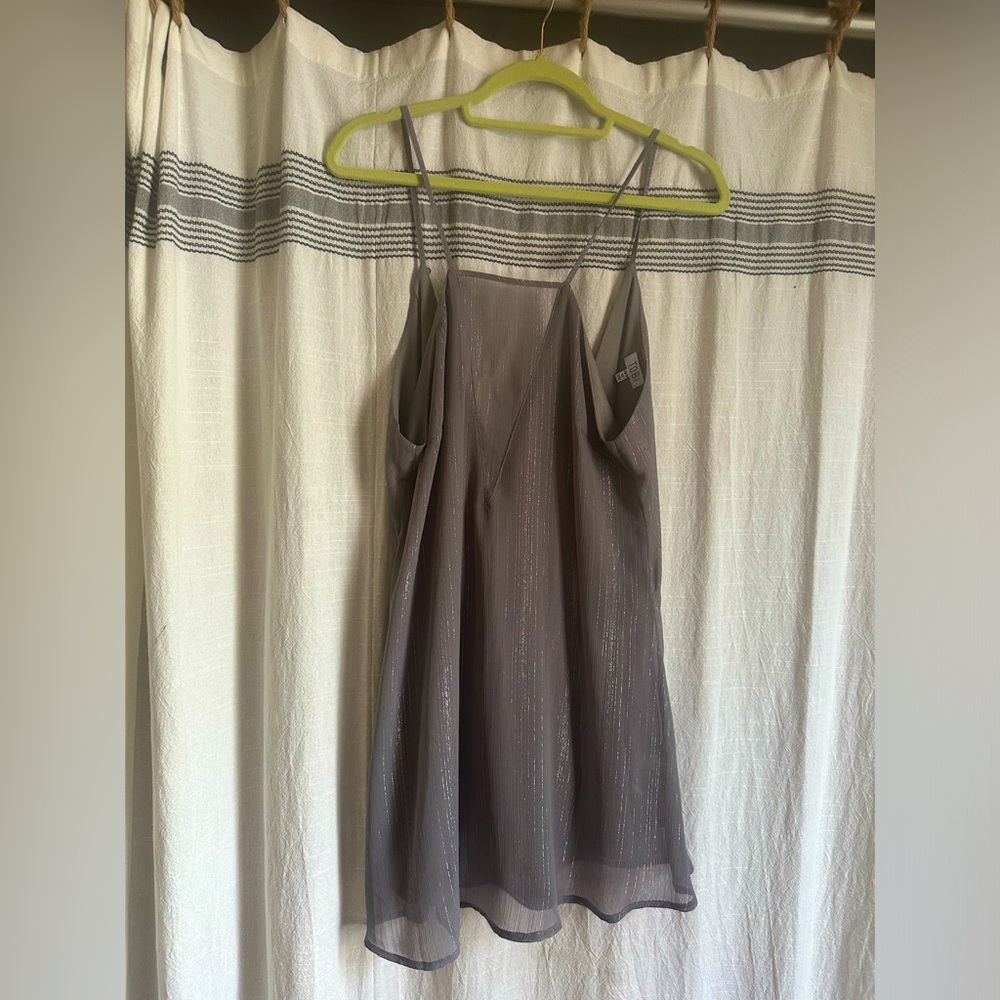 Silver foil sparkle TOBI mini dress